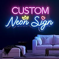 Customized Neon Sign - Personalized Light for Bedroom Wall Decor, Party Backdrop, Business Logo, Shop Name - Customizable Words, Emoji,Colors, Clear Acrylic Backboard (2 line)