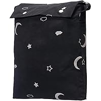 Amazon Basics Portable Travel Window Blackout Curtain Shades with Suction Cups-Black, 1-Pack, 78 by 50 inches - 1 Pack, Moon and Stars