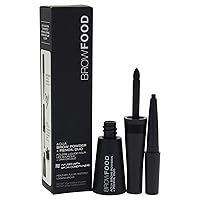 BrowFood Aqua Brow Powder and Pencil Duo - Charcoal by LashFood for Women - 1 Pc 0.035oz Brow Powder, 0.005oz Pencil