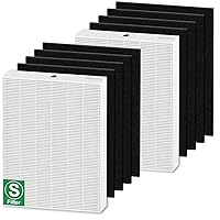 Improvedhand C545 Replacement Filter S Compatible with Winix C545 Air Purifier, 2 Pack H13 True High Efficiency Filter and 8 Pack Activated Carbon Filter