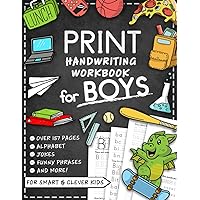 Print Handwriting Workbook for Kids with Jokes & Riddles for Boys: Trace Alphabet Letters and Penmanship Writing Improvement Practice Paper Print Handwriting Workbook for Kids with Jokes & Riddles for Boys: Trace Alphabet Letters and Penmanship Writing Improvement Practice Paper Paperback