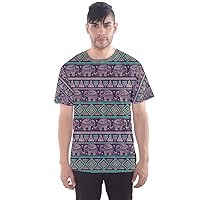 CowCow Men's T Shirt Wicker Geometric Vintage Aztec Pattern Sport Mesh Tee Sportswear XS - XXXXXL