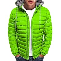 Winter Jacket Men Packable Lightweight Warm Water-Resistant Puffer Jacket Quilted Short Down Jackets With Hood