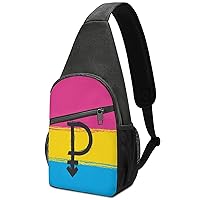 Pansexual Pride Symbol And Flag Sling Bag Crossbody Backpack Shoulder Chest Daypack For Travel Hiking