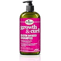 Difeel Growth and Curl Biotin Shampoo 33.8 oz. - Curly Hair Shampoo for Hair Growth, Natural Curl Shampoo
