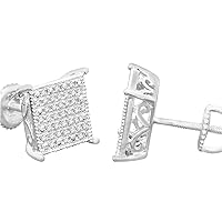 Sterling Silver Diamond Unisex Stud Earrings (0.32cttw, H-I Color, SI2-I1 Clarity) 9mm