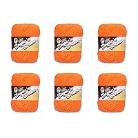 Lily Sugar'N Cream Super Size Hot Orange Yarn - 6 Pack of 113g/4oz - Cotton - 4 Medium (Worsted) - 200 Yards - Knitting/Crochet