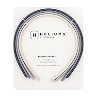 Heliums Thin Headbands - 8mm Stylish Hairbands for Women and Girls, 4 Count, Blends with Hair Color (Dark Grey, Light Gray, Off White)