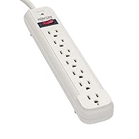 Tripp Lite 7 Outlet Surge Protector Power Strip, Extra Long Cord 25 ft., 1080 Joules, Lifetime Limited Warranty & $25K INSURANCE (TLP725) Light Gray