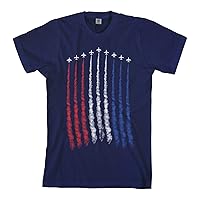 Threadrock Men's Red White Blue Air Force Flyover T-Shirt