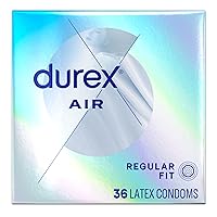 Air Condoms Extra Thin Condoms, Regular Fit, Natural Rubber Latex Condoms for Men, FSA & HSA Eligible, 36 Count, Package May Vary