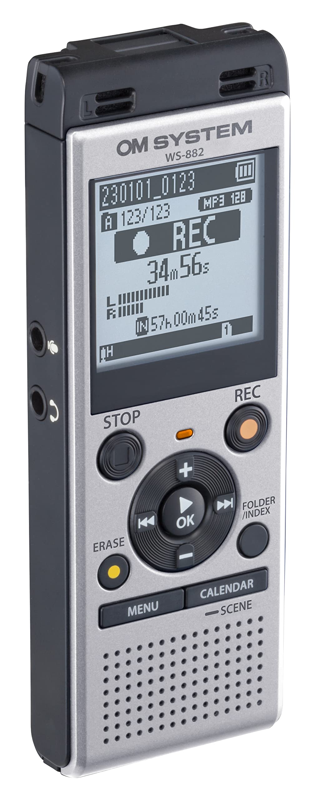 Olympus OM System WS-882 Digital Voice Recorder, with Linear PCM/MP3 Recording Formats, USB Direct, 4gb Playback Speed and Volume Adjust, File Index, Erase Selected Files