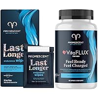 Promescent Delay Wipes Sexual Enhancer for Men to Last Longer in Bed + VitaFLUX Triple Power Nitric Oxide Supplement for Male Performance, Stamina, Energy, Recovery - Increase Duration & Performance