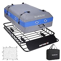 Roof Rack, 51 x 36 Inch Rooftop Cargo Carrier, 200LBS Weight Capacity Heavy Duty Roof Rack Basket,Car Top Luggage Holder for SUV and Pick (Cargo Rack with Cargo Bag and Cargo Net)