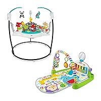 Fisher-Price Deluxe Kick 'n Play Piano Gym, Green, Gender Neutral (Frustration Free Packaging) Fisher-Price Animal Wonders Jumperoo, White
