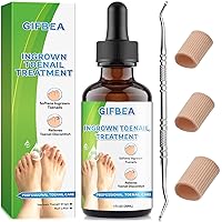 Ingrown Toenail Treatment w/Ingrown Toenail Drops Reliever & Softener,Double Sided Pedicure Nail Lifter Tool for Easy Trimming Care Thick Nail & Ingrown Toe Nail,Toenail Cleaner Kit for Men Women