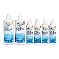 Cruelty-Free Contact Lens Solution - 12 oz (2 pcs) & Travel Size Contact Lens Solution 3 oz (4 pcs) Bundle - Multi Purpose Contact Solution & Contact Lens Cleaner by Clear Conscience