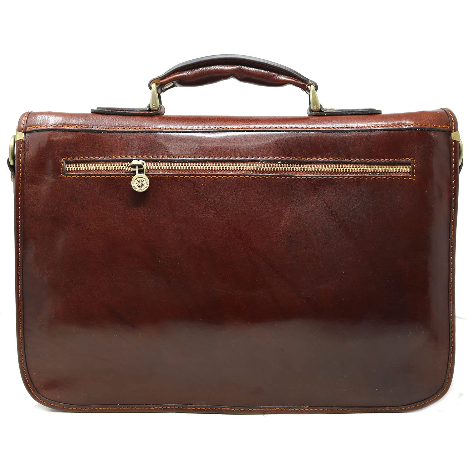 Floto Roma Leather Briefcase for Men Laptop Messenger Bag