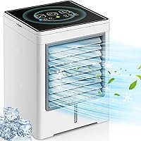 Portable Air Conditioners, Personal Evaporative Air Cooler with 3 Wind Speeds Touch Screen Small Air Conditioner Fan, Desktop Cooling Fan for Room, Bedroom, Office, Camping