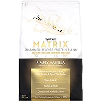 Syntrax Nutrition Matrix Protein Powder, Sustained-Release Protein Blend, Simply Vanilla, 5 lbs