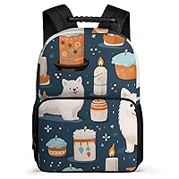 Samoyed Dog 16 Inch Backpack Laptop Backpack Shoulder Bag Daypack with Adjustable Strap for Casual Travel