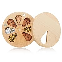 Wooden Weekly Pill Organizer for Medicine Vitamin, 7-Day Pill Organizer Case Box, Twist Top Design with Days of The Week and Solid Wood Lid