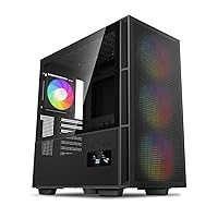 DeepCool CH560 Digital ATX PC Case Dual Status Display 140mm PWM ARGB Fans High-Airflow Mid Tower Chassis Hybrid Mesh/Glass Side Panel 360mm Radiator Support Gaming Case USB 3.0 Type-C I/O Panel