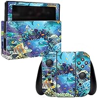 MightySkins Glossy Glitter Skin for Nintendo Switch - Ocean Friends | Protective, Durable High-Gloss Glitter Finish | Easy to Apply, Remove, and Change Styles | Made in The USA