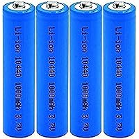 SOENS aa Lithium batteriesHigh-Capacity Low Self-Discharge 10440 Lithium Ion Button Top Batteries 3.7V 1000 Lithium Ion Replacement Cells for Electric Shaving