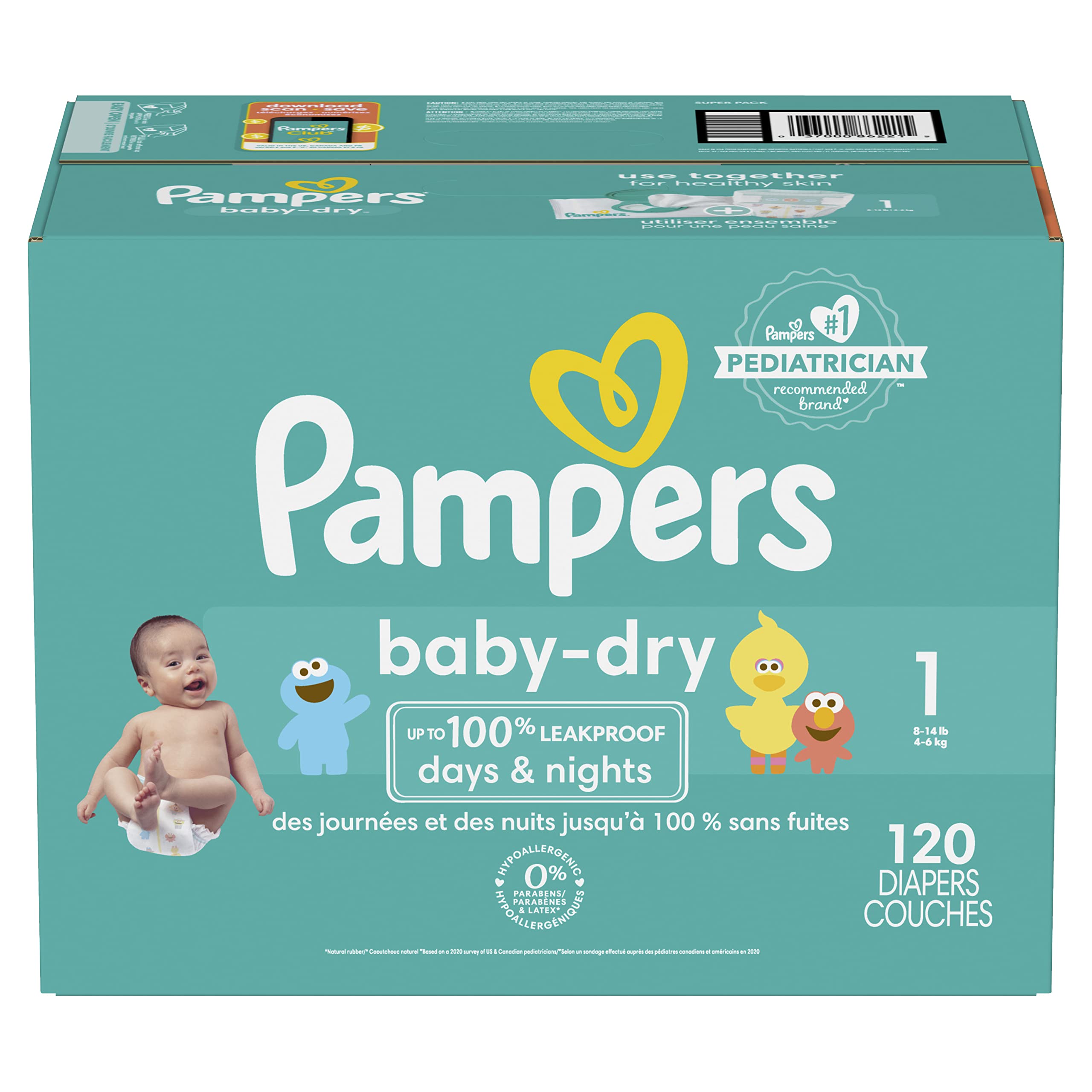Pampers Baby Dry Diapers Size 1 120 Count