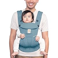 Ergobaby All Carry Positions Breathable Mesh Baby Carrier with Enhanced Lumbar Support & Airflow (7-45 Lb), Omni Breeze, Slate Blue