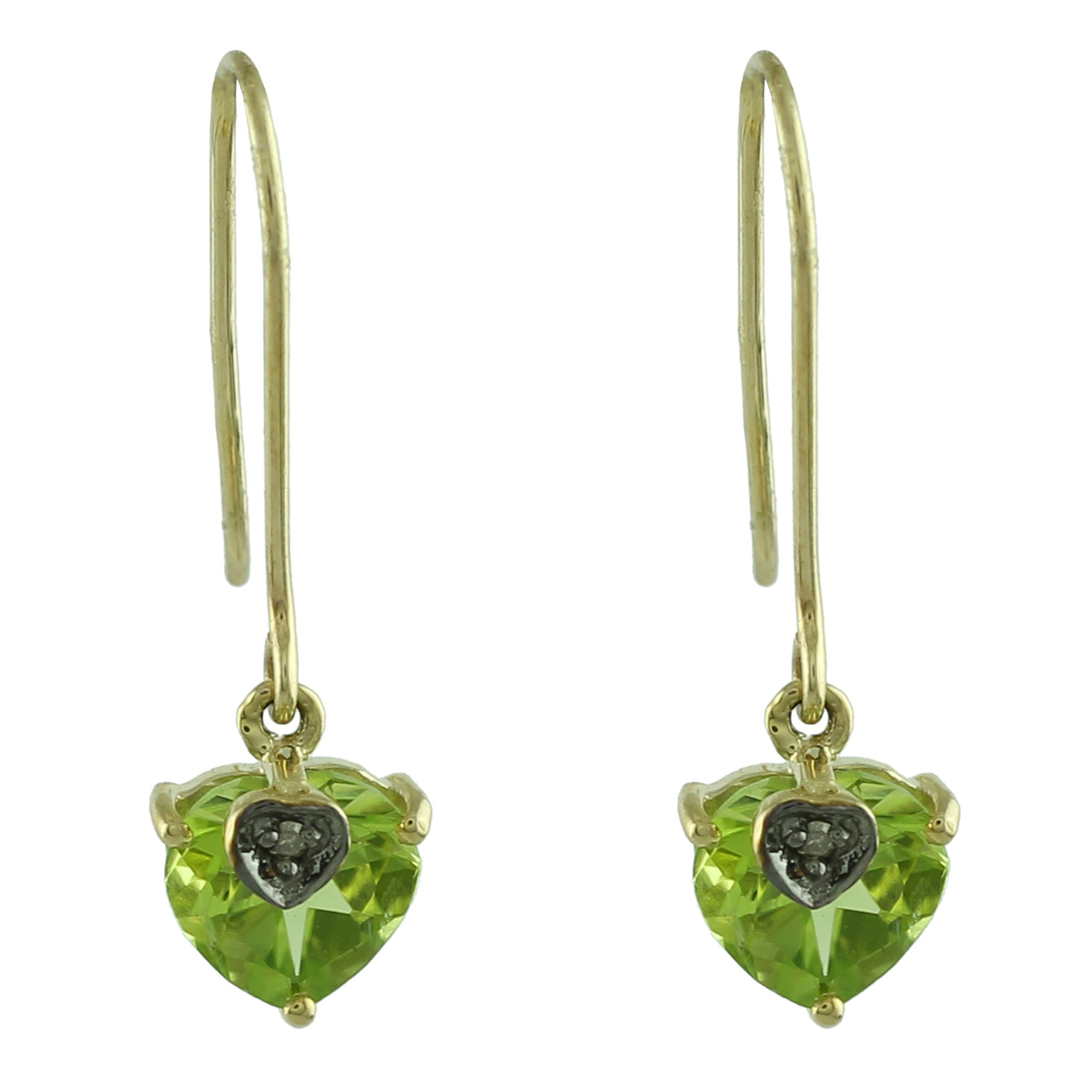 Carillon Amethyst Heart Shape Gemstone Jewelry 10K, 14K, 18K Yellow Gold Drop Dangle Earrings For Women/Girls