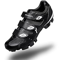 CyclingDeal Mountain Bicycle Bike Men's MTB Cycling Shoes in Black - Compatible with Shimano SPD & CrankBrothers Cleats