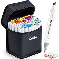 Hyrrt 80 Colors Dual Tips Alcohol Markers, Art Markers Pens with Pen  Holder, Permanent Sketch Markers Set for Kids Adults Coloring,Painting