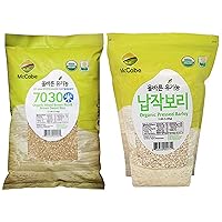 USDA Certified Organic Whole Grains: McCabe Organic Pressed Barley and 7030 Brown Rice & Sweet Rice, Made in USA