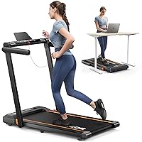 2 in 1 Foldable Treadmill for Home, Under Desk Treadmill with 12 HIIT Modes, Workout APPs and Touch Screen, 2.5HP Walking Treadmill for Home Office, 265lbs Capacity, Installation Free