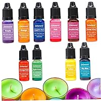 Candle Dye, 10PCS 10ml/Bottle Candle Colour Dye, Vivid Oil-Based Soap Dye, Highly Concentrate Candle Colour for Candle Making(10 Colors)