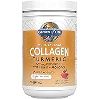 Multi-Sourced Protein Hydrolyzed Collagen Peptides Powder Supplements for Women Men Joints Mobility, Apple Cinnamon, Turmeric, 20 Servings, 7.76 Oz