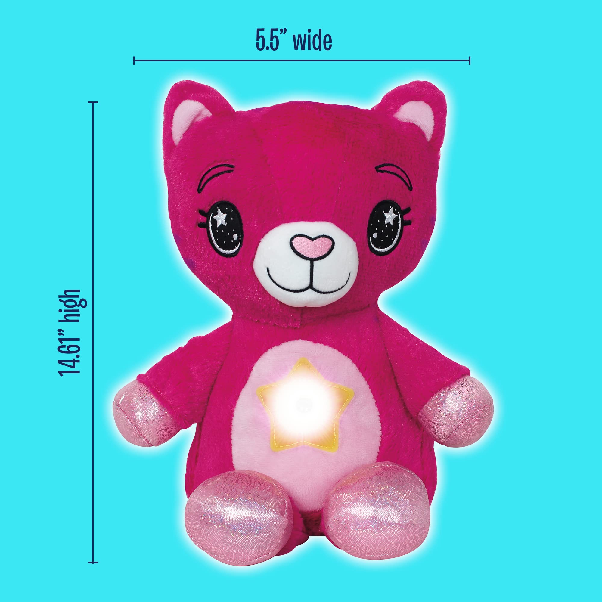 Ontel Star Belly Dream Lites, Stuffed Animal Night Light, 3 years and up, Pretty Pink Kitty - Projects Glowing Stars & Shapes in 6 Gentle Colors, As Seen on TV