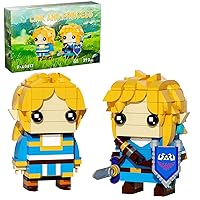 BOTW Link and Princess Building Set, Link Action Figures Holding Master Sword and Hylian Shield Link Action Figure Birthday Gifts for Kids（393PCS）