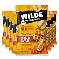 WILDE Chicken & Waffles Protein Chips, Thin and Crispy, High Protein, Keto, Made with Real Ingredients, 2.25oz Bags (Pack of 8)