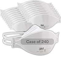 3M Aura Particulate Respirator 9210+, N95, Pack of 240 Disposable Respirators, Convenient Individually Wrapped, Stapled Flat Fold Design, Low Profile Design Reduces Eyewear Fogging, Pack of 12