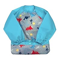 green sprouts Easy-wear Long Sleeve Bib | Waterproof Protection | Flipped Pocket, Soft Material, Easy Clean Smock