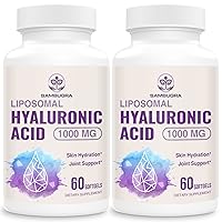 Liposomal Hyaluronic Acid Capsules - Hyaluronic Acid Supplements with 1000mg Hyaluronic Acid, Dietary Supplement Support Skin Hydration and Joint Lubrication, 120 Capsules(Pack of 2)