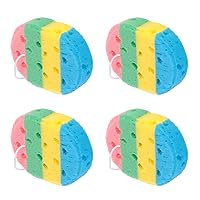 4pcs Loofah Face Exfoliating Use Home Four-Color Puff Bathing Sponge Cleaning Pads Scrubber Accessories Rainbow Absorbent People Scrubbers Exfoliators Oval Bath Bathroom