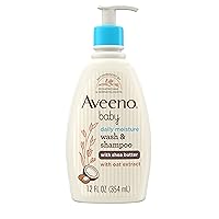 Daily Moisturizing 2-in-1 Body Wash & Shampoo with Shea Butter & Oat Extract Gently Cleanses Sensitive Skin & Scalp, Gentle Coconut Scent, 12 fl. Oz