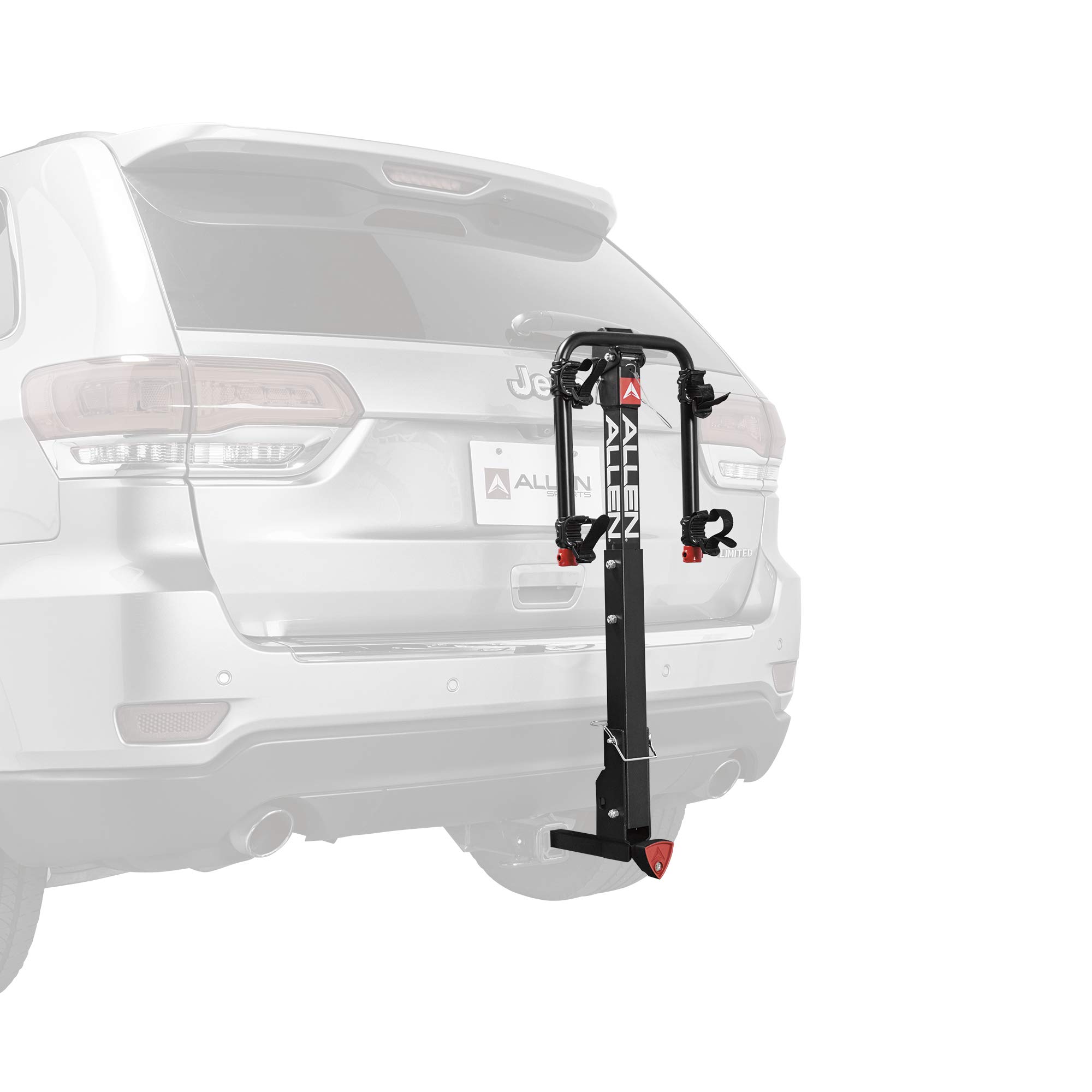Allen Sports Deluxe Locking Quick Release 2-Bike Carrier for 2 Inch & 1 4 in. Hitch, Model 522QR , Black