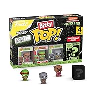 Funko Bitty Pop! Teenage Mutant Ninja Turtles Mini Collectible Toys 4-Pack - Splinter, Raphael, Rocksteady & Mystery Chase Figure (Styles May Vary)