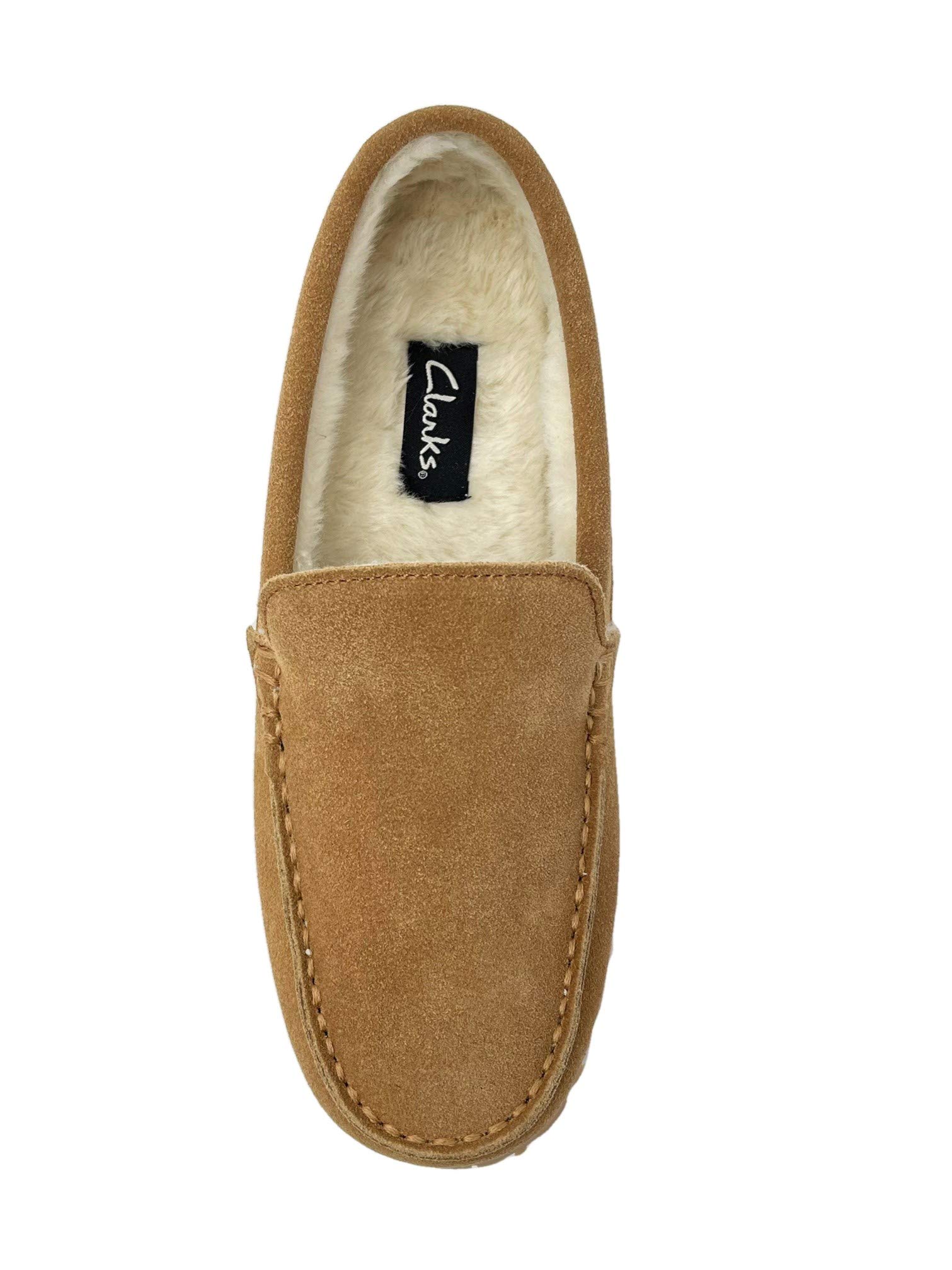 Clarks Mens Suede Moccasin Slippers Warm Cozy Indoor Outdoor Plush Faux Fur Lined Slipper For Men