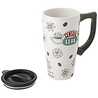 Spoontiques - Ceramic Travel Mugs - Central Perk Cup - Hot or Cold Beverages - Gift for Coffee Lovers
